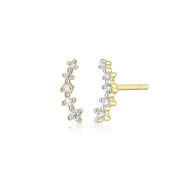 CJ Monte sterling silver lab­-created diamond small curved stud earrings