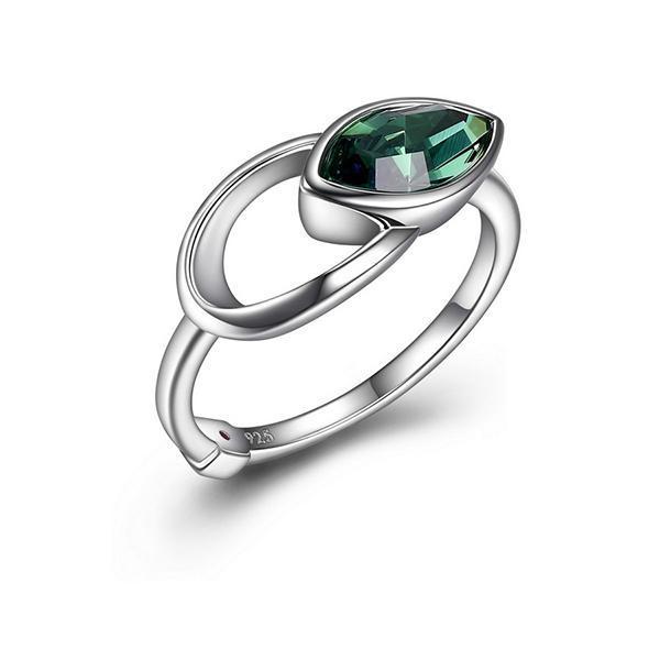 RR4LAB297-W-9 Sterling Silver EXPRESSION Erinite Swarovski Ring Size 9