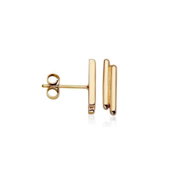 CJ STEELX Bar Stud Earrings - Gold