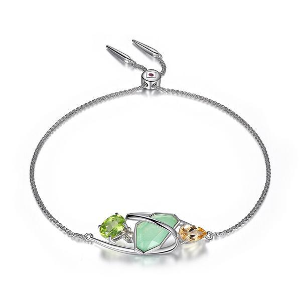 BR1LABVE-W-9 Bouquet Citrine and Quartz Bolo Bracelet Size 9