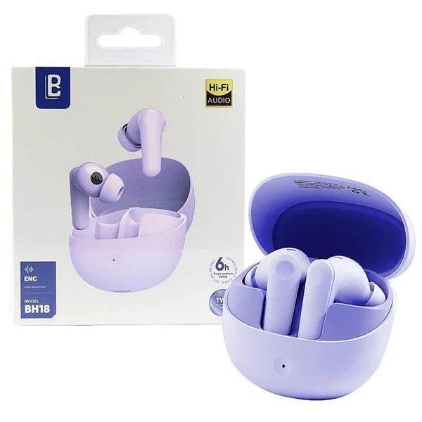 Premium TWS Bluetooth Wireless Earbuds with Crystal Clear HIFI Sound Quality and Deep Bass KIBH18 for Universal Cell Phone And Bluetooth Device - Purple