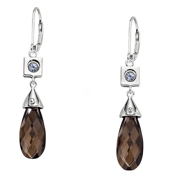 ER2L267C-W Topaz and Drops Teardrop Earrings