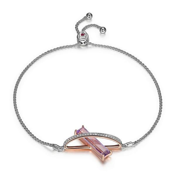 BR1LABBG-W-7 Revolution Cubic Zirconia Mystic Quartz Bolo Bracelet  Size 9