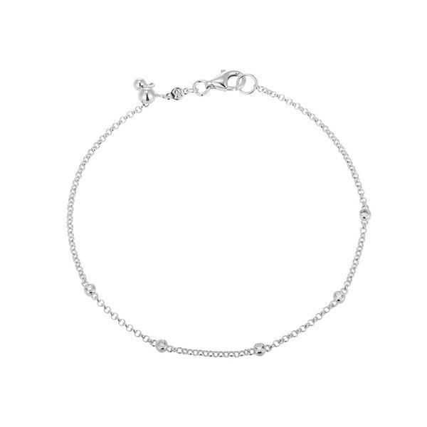 CJ Monte sterling silver lab­created diamond adjustable 5­stone station bracelet