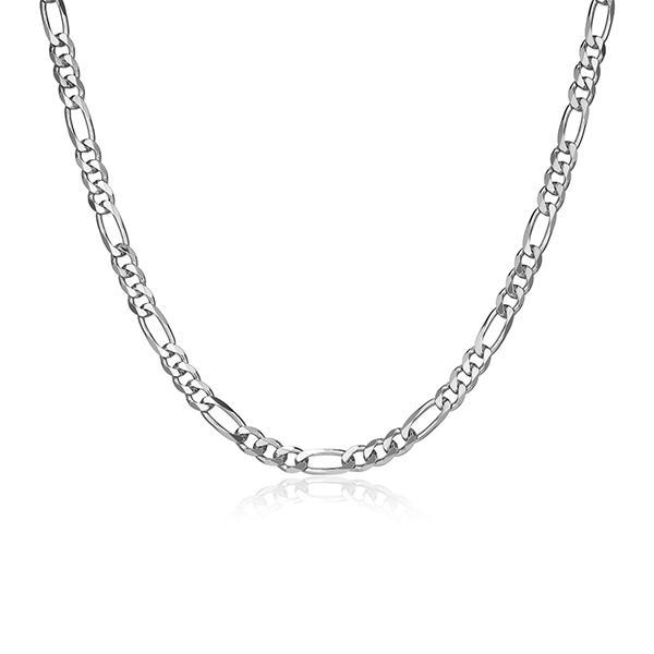 Sterling silver CJ Ethos ITALIAN CHAIN rhodium plated 3+1 150 figaro chain