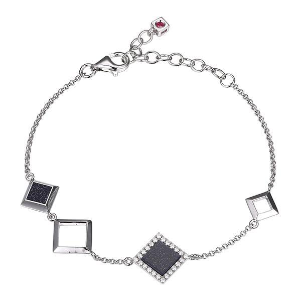 BR1LAGWA-W-6.75 Nefer Cubic Zirconia Blue Gold Stone Bracelet Size 6.75