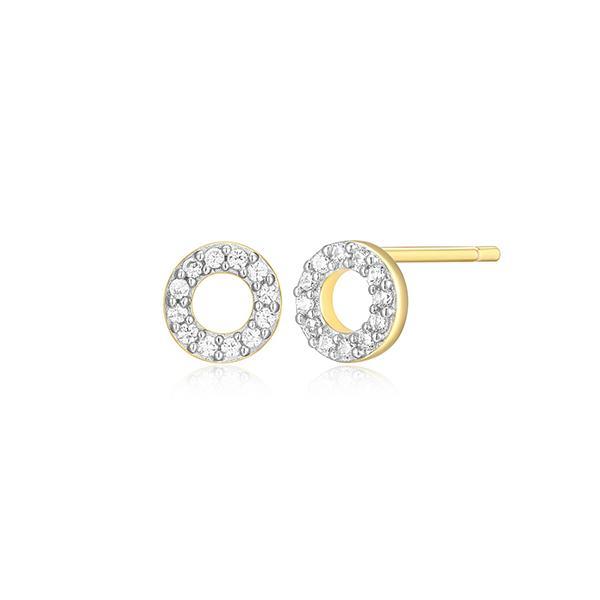 CJ Monte sterling silver lab­-created diamond open circle stud earrings