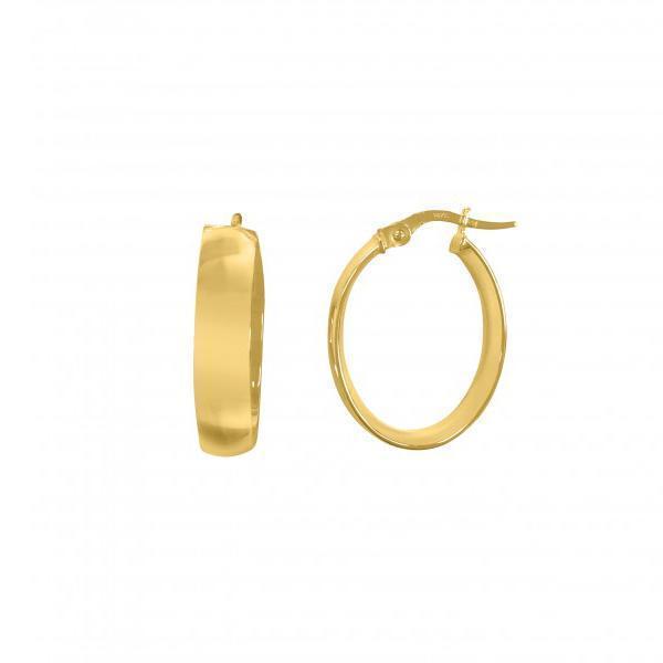 14K Gold Domed Hoop Earrings - 1.9 gm