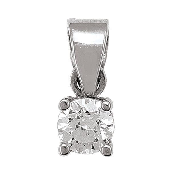 10K Silver Cubic Zirconia Pendant - 0.67gm