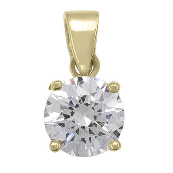 10K Gold Cubic Zirconia Pendant - 1.3gm