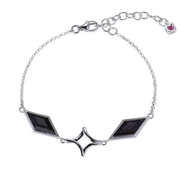 BR1LAD7A3-W-6.75 Stellar Diamond Shape Blue Gold Stone Bracelet Size 6.75