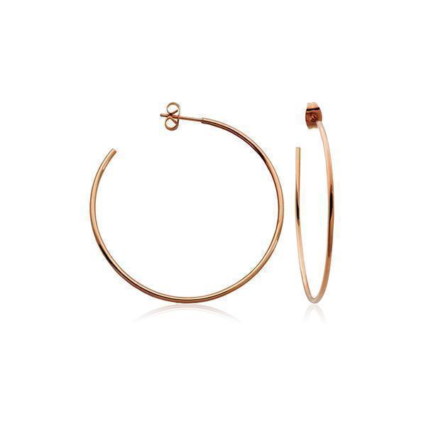 CJ Steelx Super Slim 48mm Hoop Earrings - Rose Gold