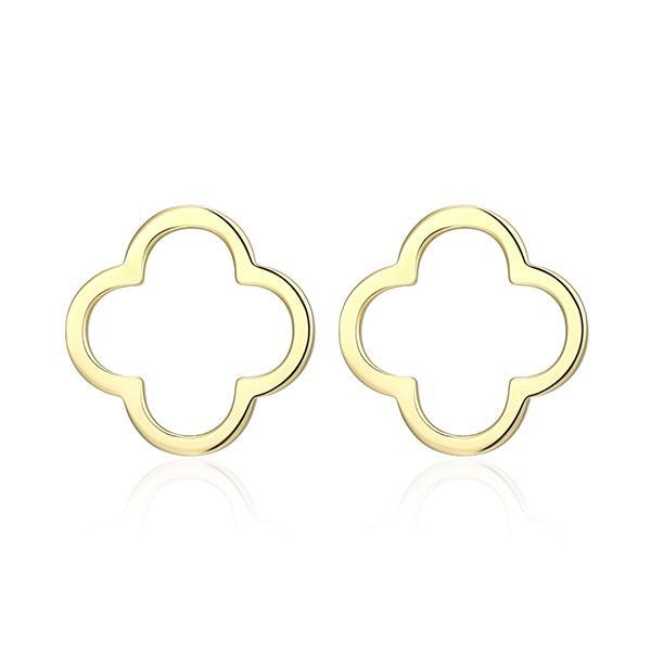 E32AWCWA0-Y Sterling Silver Open Clover Stud Earrings