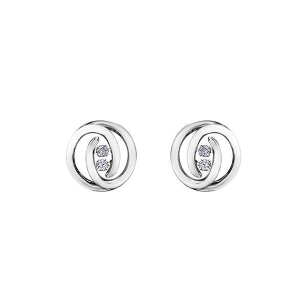 Diamond Stud Earrings in 10K White Gold (0.2 CT. T.W.) - Silver