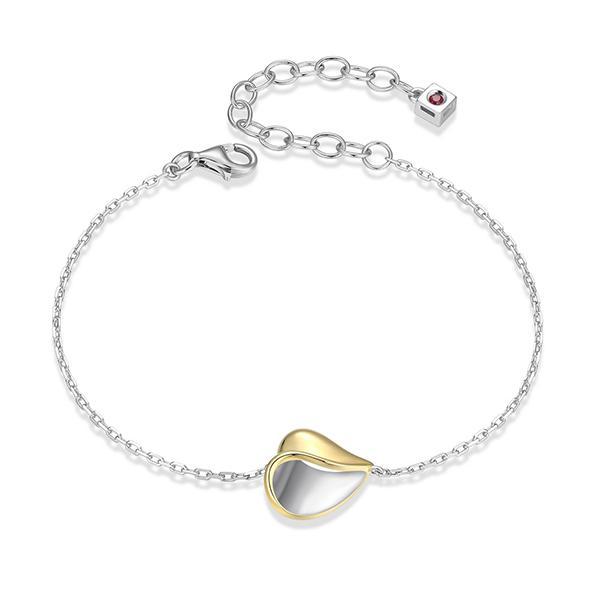 BR1LAQLA-2T-6.5 Amour High Polished Heart Two Tone Bracelet Size 6.5