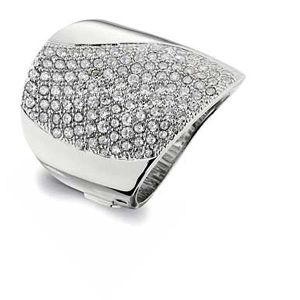 RR4L78900-W-7 Sterling Silver Micro Pave Cubic Zirconia Wide Ring Size 7