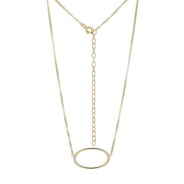 N30ADHFA0-Y-16 Sterling Silver Oval Open Frame Rolo Necklace Size 16