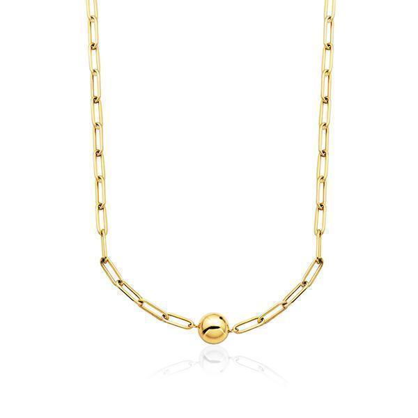 CJ Steelx Link Chain and Bead Necklace - Gold