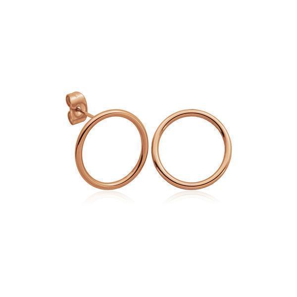 CJ Steelx Open Circle Stud Earrings - Rose Gold