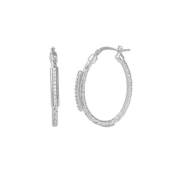 ECGR2Q012-W Diamondlite Sterling Silver "MARIN OVAL" 30mm Oval Hoop Earrings