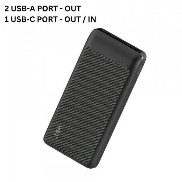 USB/Type-C Outputs Ultra Slim 20000mAh Universal Battery Pack Portable Charger Power Bank SL20DD for Universal Cell Phone And Devices - Black