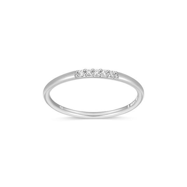 CJ Monte sterling silver lab­-created diamond 5­stone stackable ring - Size 8