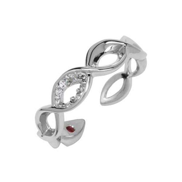 RR4L72300-W-7 Sterling Silver Cubic Zirconia Marquise Band Ring Size 7