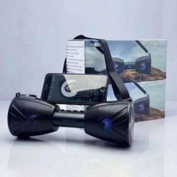 Drum Style Outdoor Compact Strap Wireless FM Radio Bluetooth Speaker Q55 for Universal Cell Phone And Bluetooth Device - Black