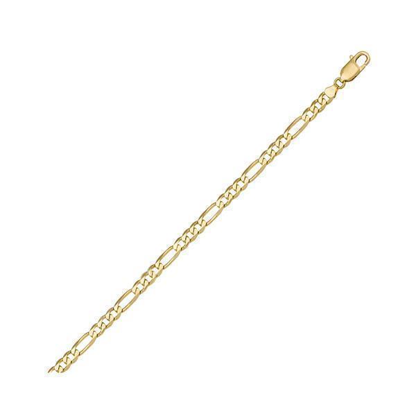 18K Gold Hollow Figaro 7" Bracelet