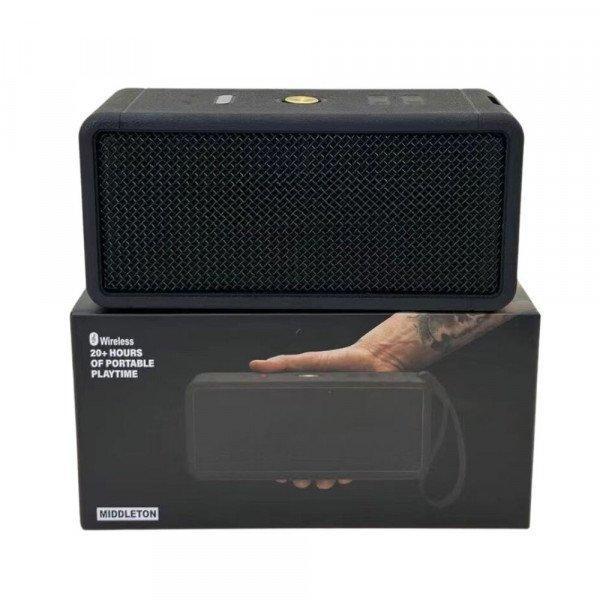 Fashion Mesh Speaker: HiFi Portable Audio, Bass Boost, Cool Boxy Design Handle Strap KIM3 for Universal Cell Phone And Bluetooth Device - Black