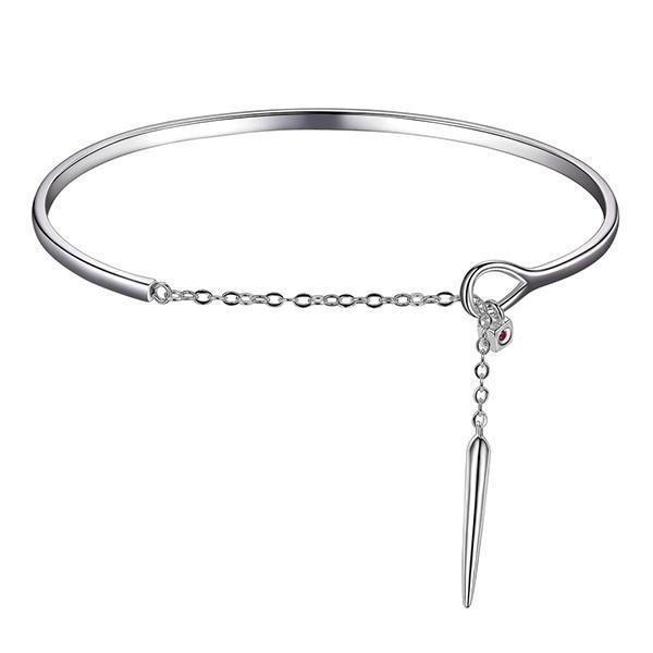 BR1LAC2A-W-7 Bouquet Spear Cable Chain Bangle Size 7