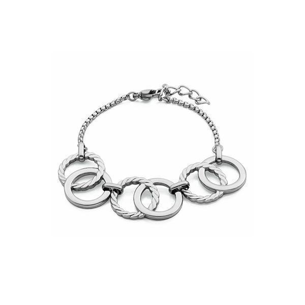 CJ Steelx Interlocked Circles Bracelet - Silver