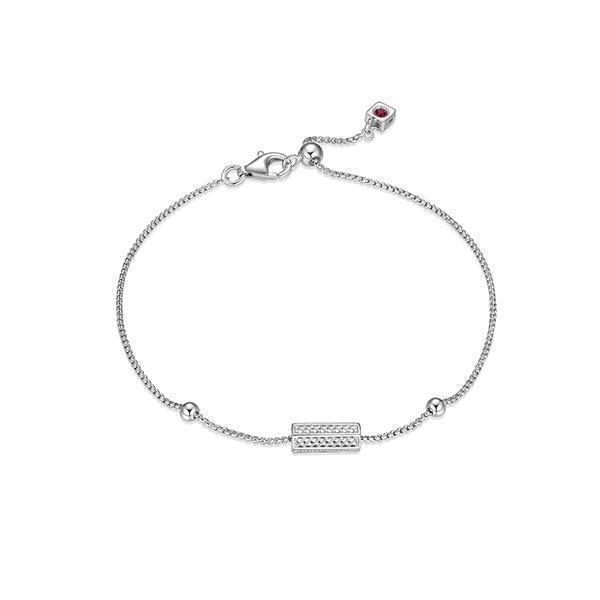 BR1LAPLD-W "Cheer" Created White Sapphire Hexagon Pillar Pendant Bracelet