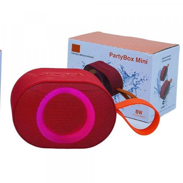 Mini Portable Bluetooth Speaker: Wireless Outdoor Stereo Subwoofer Sound KIPartyBoxMini for Universal Cell Phone And Bluetooth Device - Red