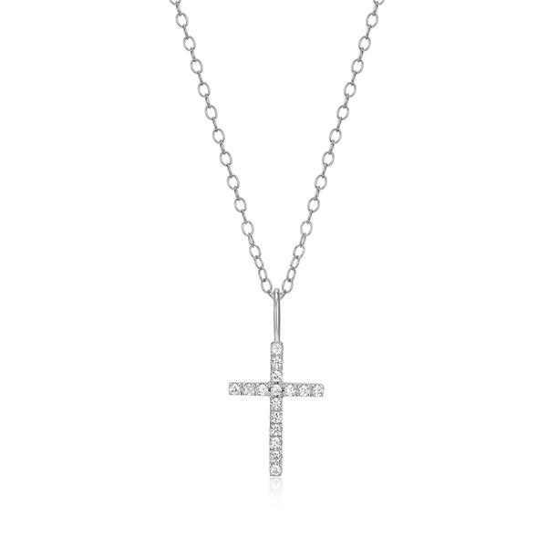 CJ Monte sterling silver lab­created diamond adjustable cross necklace