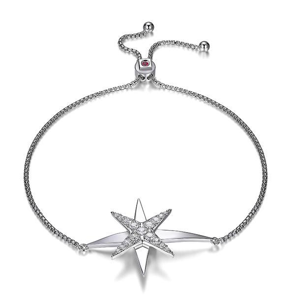 BR1LAB90-W-9 North Star Cubic Zirconia Bolo Bracelet Size 9