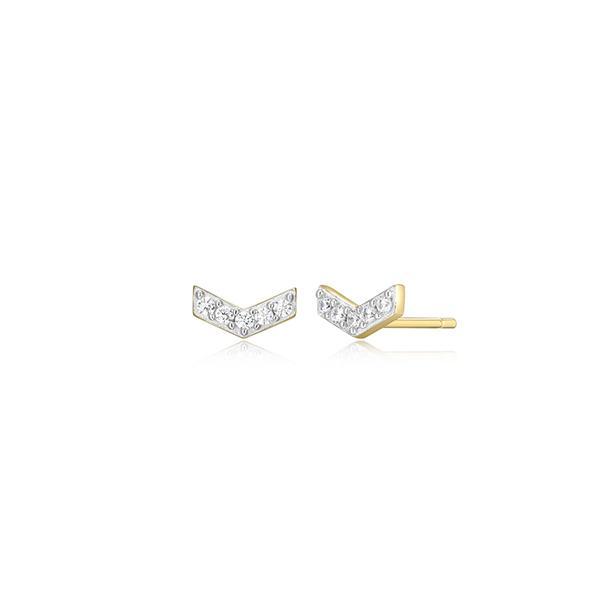 CJ Monte sterling silver lab­-created diamond V­stud earrings