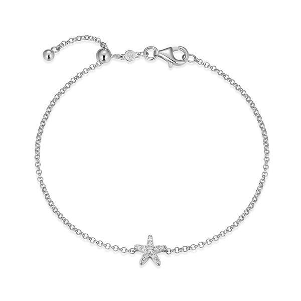 CJ Monte sterling silver lab­-created diamond starfish adjustable bracelet