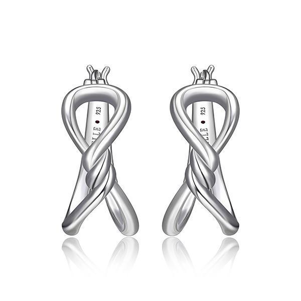 ER2LCD7A0-W Sterling Silver TWIST 21mm Hoop Earrings