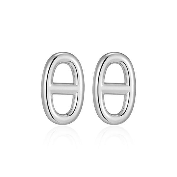 ER2AWAKA0-W Sterling Silver Marine Link Chain Mini Stud Earrings