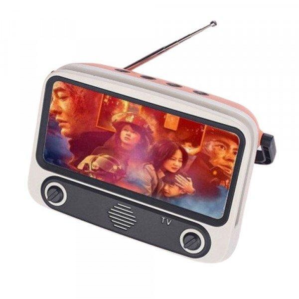Portable TV Phone Holder Design, Radio, Stereo - Display Screen is your Phone KIKMTV300S for Universal Cell Phone And Bluetooth Device - Red