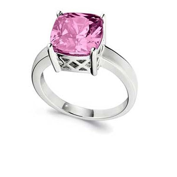 RR4L83106-W-7 Sterling Silver SPECTRUM Rose Cubic Zirconia Ring Size 7