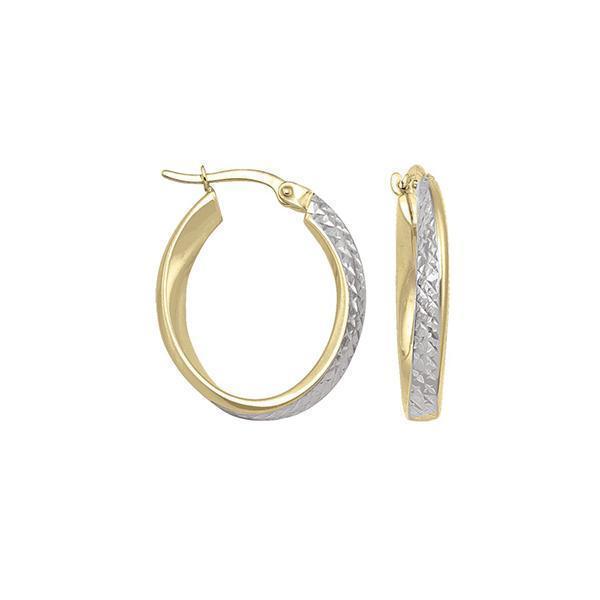 14K Two Tone Gold Hoop Earrings
