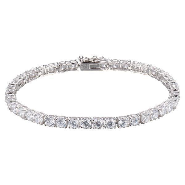 Diamondlite Cubic Zirconia 4mm Round Tennis Bridal Bracelet in Silver