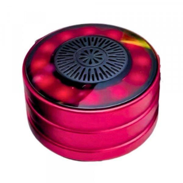 Universal Portable Bluetooth Speaker with RGB Lights - Mini Round Shape Design for Wireless Music Streaming KIOP-18 for Universal Cell Phone And Bluetooth Device - Red
