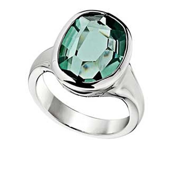 RR4L837BU-W-9 Sterling Silver SUGAR MELON Simulated Green Quartz Ring Size 9