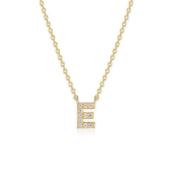 Diamondlite Cubic Zirconia Mini Initial E Necklace - Gold