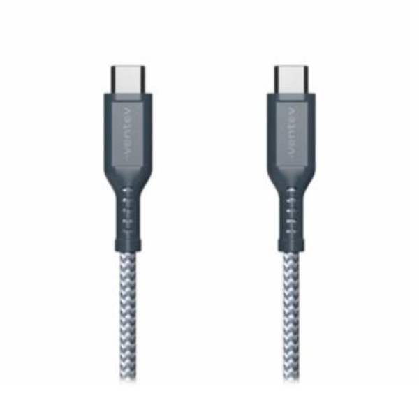 MS53491 Charge  and  Sync USB-C to USB-C Cable 6ft Braided High Speed 2X Copper Fast Charge Reinforced Connector - Box