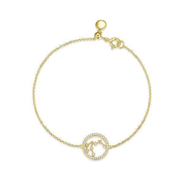 Diamondlite Cubic Zirconia Zodiac collection "Aquarius" constellation - Gold