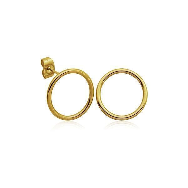 CJ Steelx Open Circle Stud Earrings - Gold